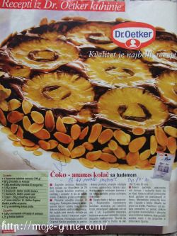 čoko ananas kolač sa bademom čoko ananas kolač sa bademom